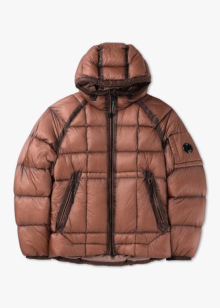 C.P. Company Mens D.D.Shell Hooded Down Jacket In Cedar Wood