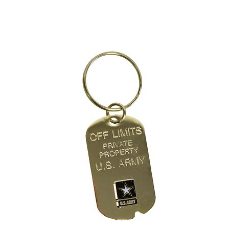 Army &#39;Off Limits&#39; Crest Craft Dog Tag Keychain