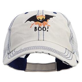Bat Boo Embroidered Low Profile Special Cotton Mesh Cap