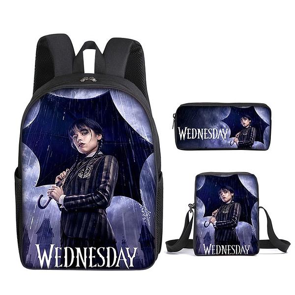Three-piece Set of New Wednesday Addams Schoolbag
