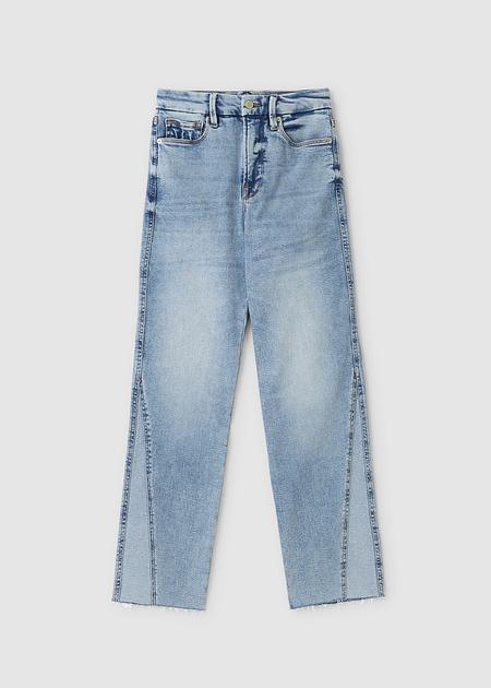 Good American Womens Good Curve Straight Pieced Jeans In Indigo