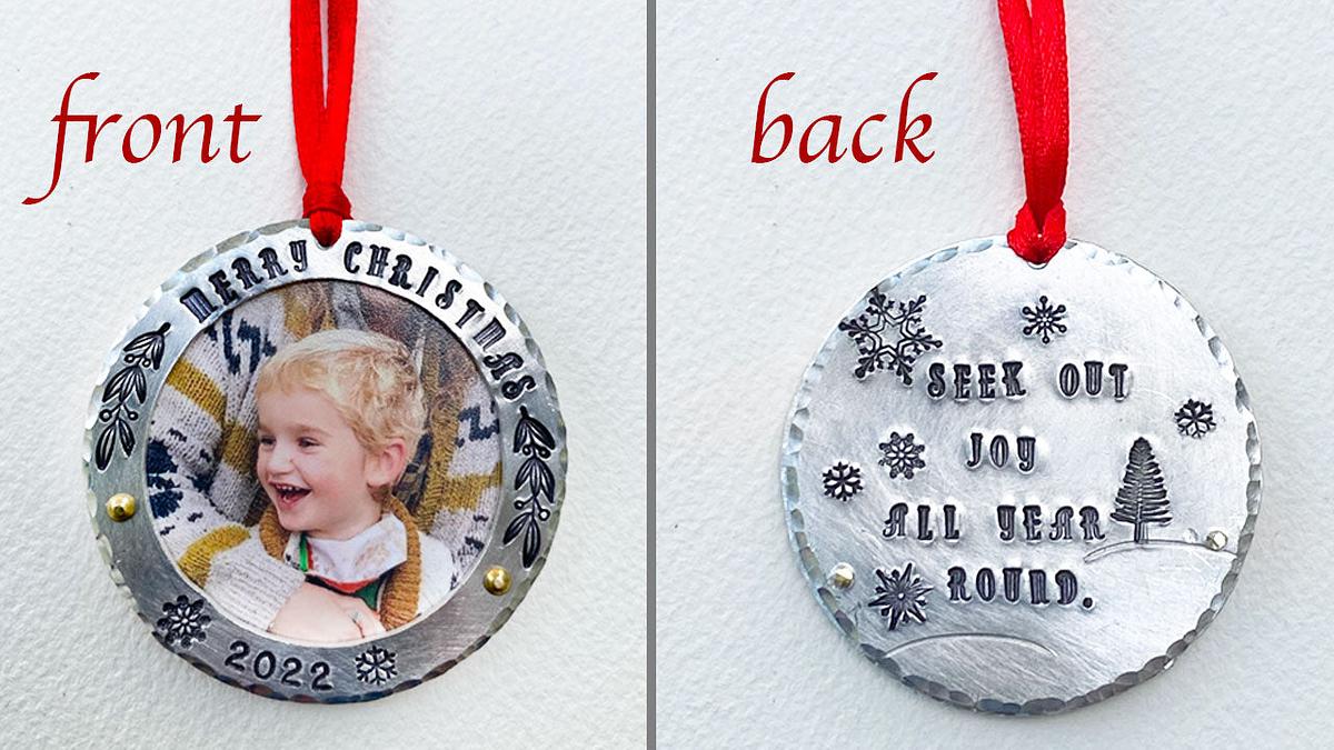 Metal Stamped Photo Ornament Facebook Live