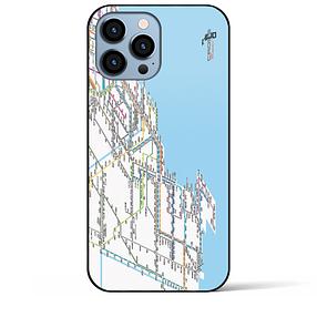 【横浜路線図（神奈川県）】路線図iPhoneケースiPhoneケース（背面ガラスタイプ）