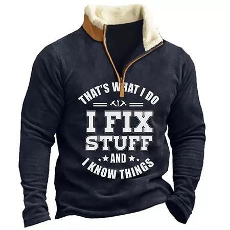 Mens Outdoor Letter Printed Fleece Stand Collar Zipper Sweatshirt SW"IO B IgyP STAHFF K .lw 