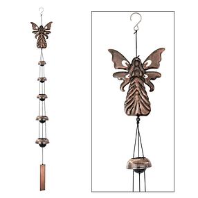 Feng Shui Wind Chimes-Temple Copper Wind Chimes, 5 Red Cooper Angel, 42 Inch