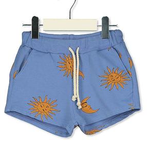 LotieKids Sun &amp; Moon Print Shorts (blue)