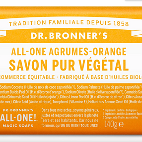 Dr Bronner&#39;s - Savon solide Agrumes Orange - 140g