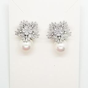 Angelina Crystal Pearl Earrings