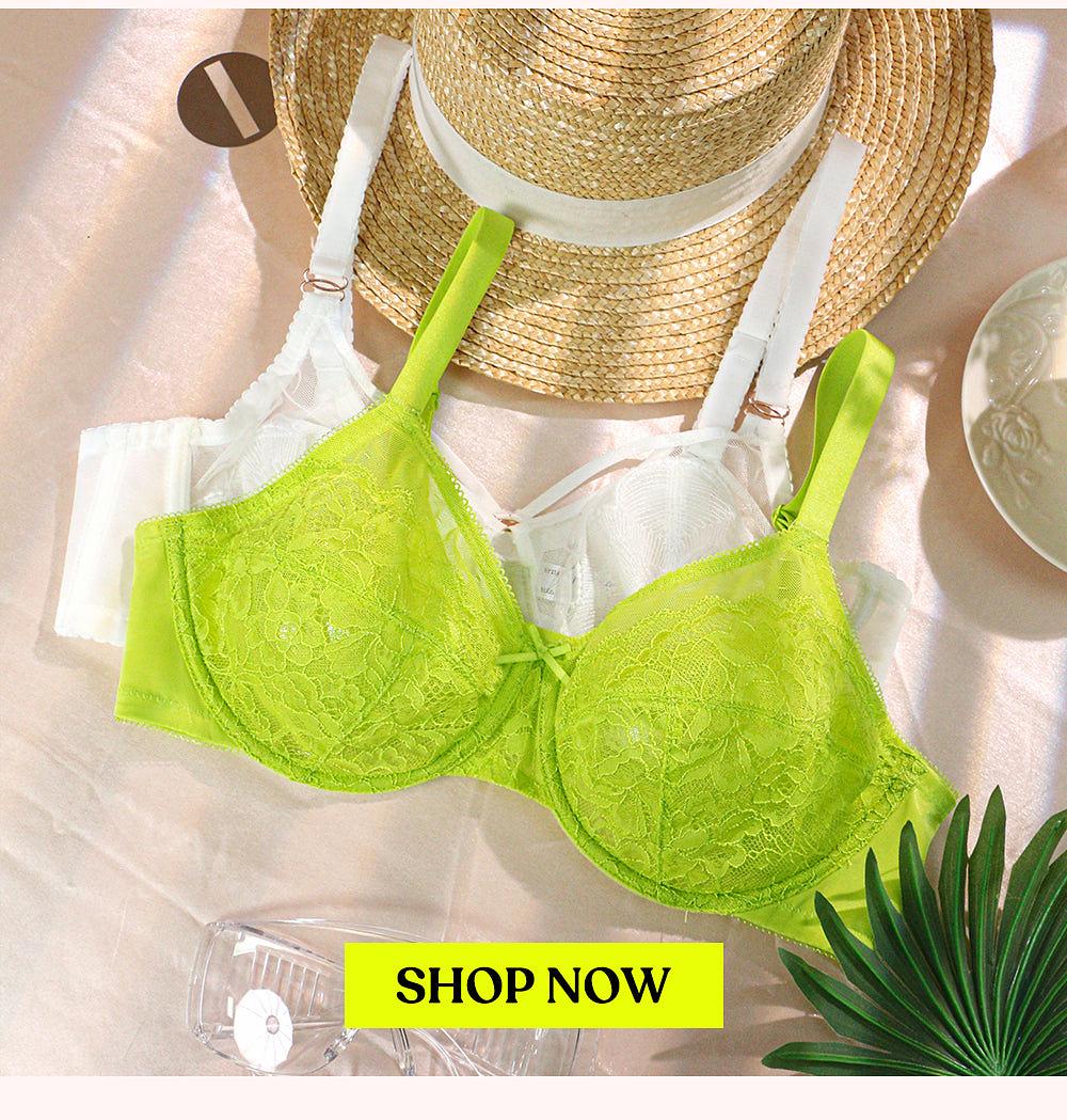 Back In Stock: Lime Green Enchante Lace Bra - Hsia