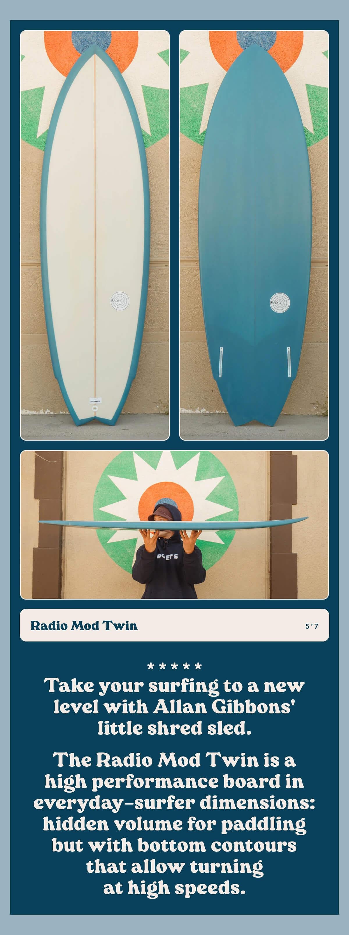 5'7 Radio Mod Twin – Mollusk Surf Shop