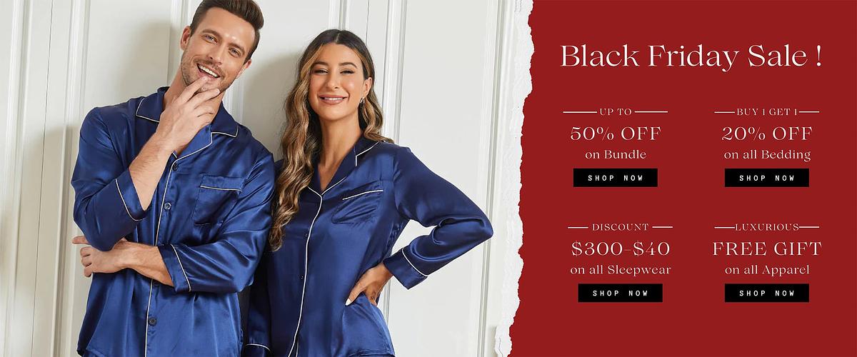 Silksilky Black Friday Pure Silk Pajamas Short Pjs Set