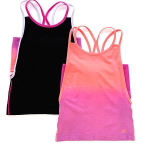 BLACK &amp; CORAL OMBRE TANK 2-PACK