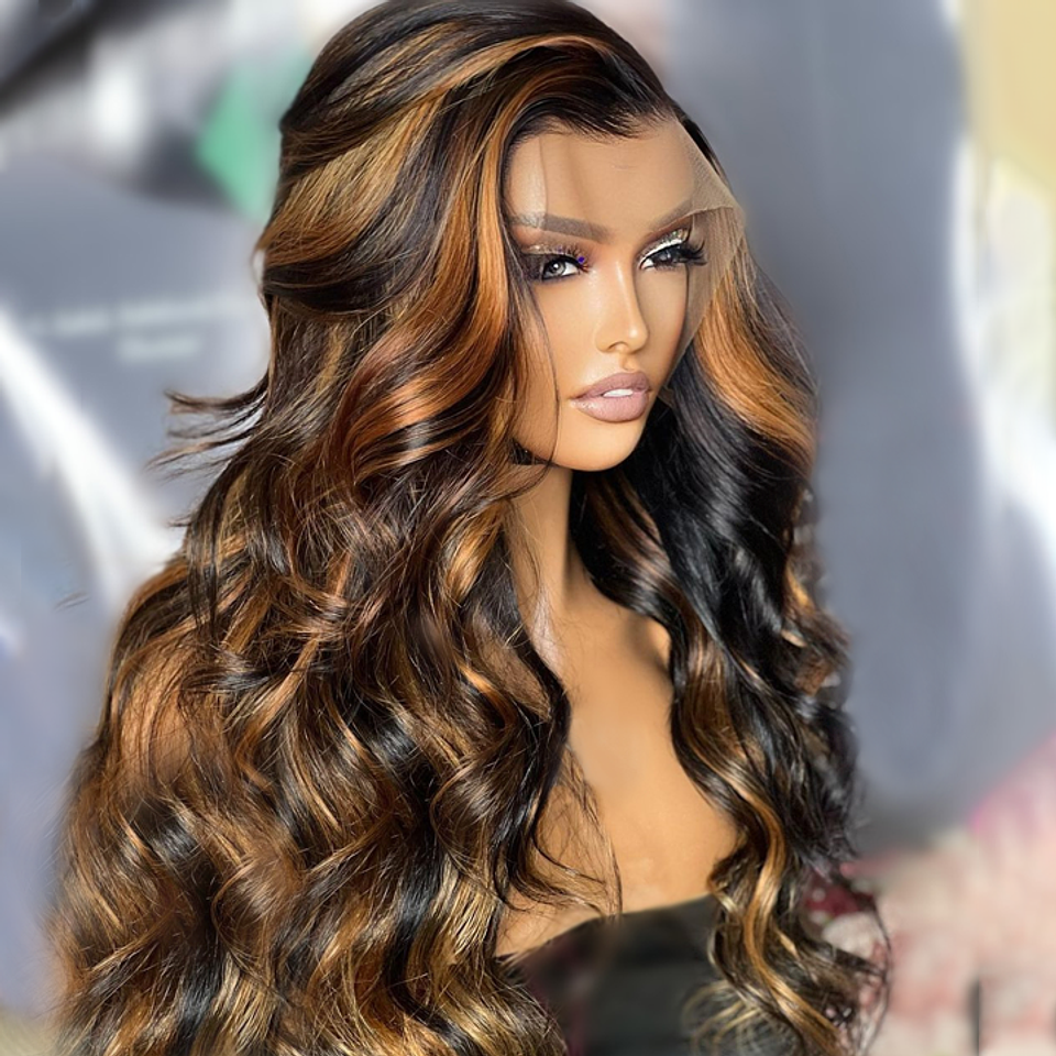Cynosure Hair Flash Sale Body Wave Highlight Honey Blond Wig 13x4 HD Lace Front Piono Colored Human Hair Wigs