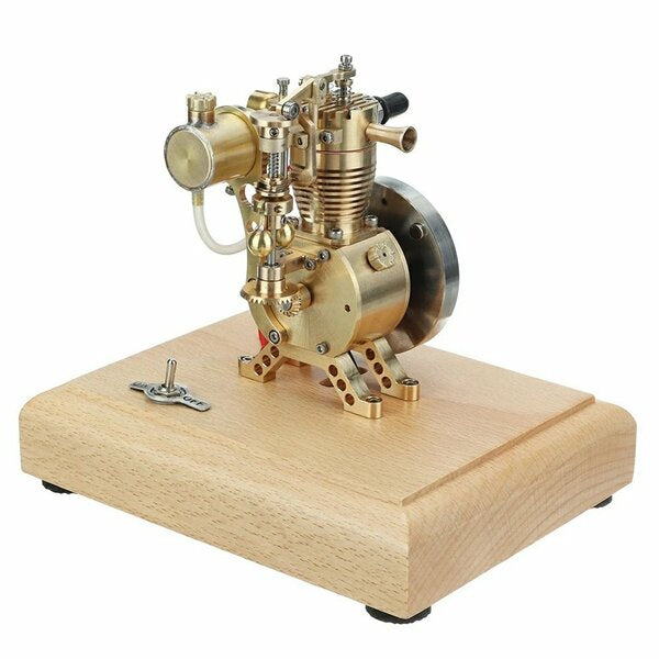 M19 1.6cc Mini SAM Hit and Miss 4 Stroke Vertical Gas Engine Internal Combustion Engine Model with Flying Ball Speed Limiter