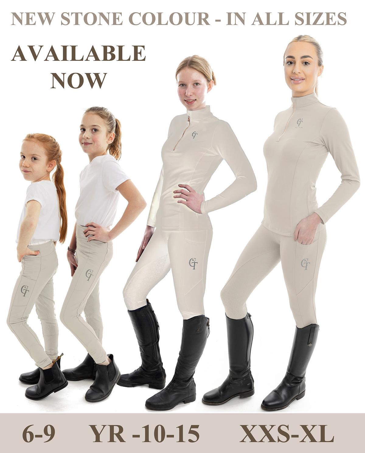 STONE/BEIGE Horse Riding Leggings and Base Layer - CT Equine