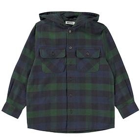 Molo Rizz Navy &amp;  Forest Plaid Hooded Shirt Jacket