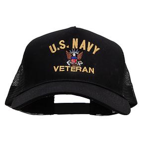 US Navy Veteran Embroidered New Big Size Trucker Mesh Cap