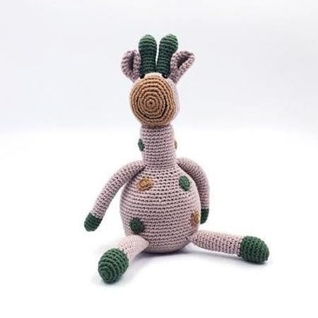 Organic Taupe Giraffe Toy Rattle