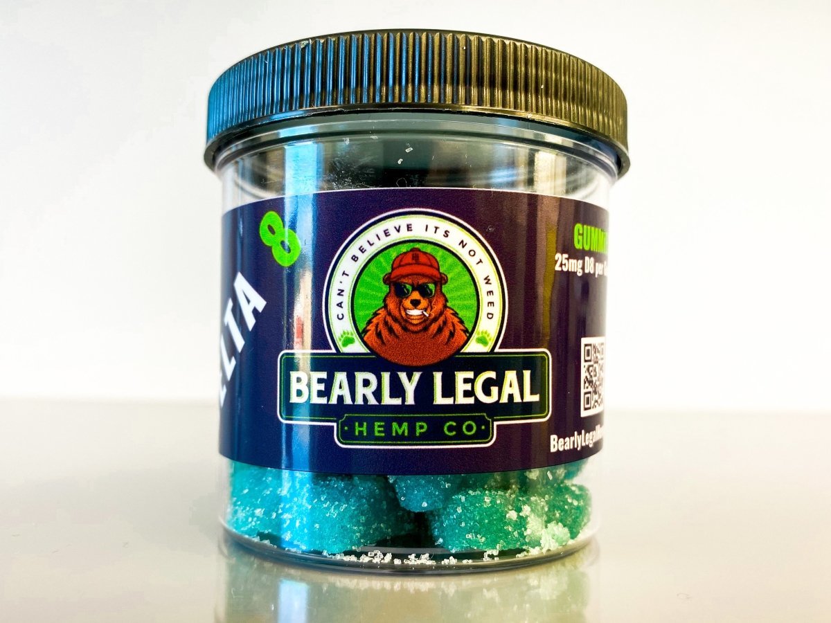 Bearly Legal Hemp Delta 8 THC 25mg Gummies (600mg D8) - 24 pack - Blueberry