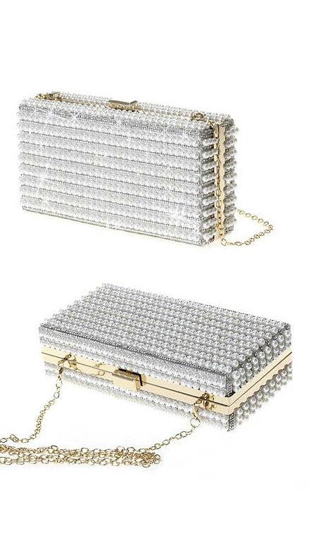 Pearl Box Gold Clutch