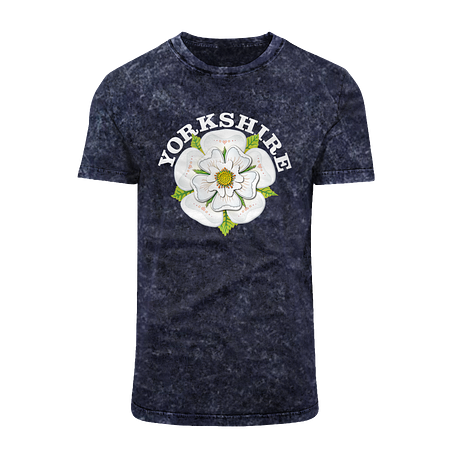 White Rose Acid Washed T-Shirt by Yorkshire Stuff