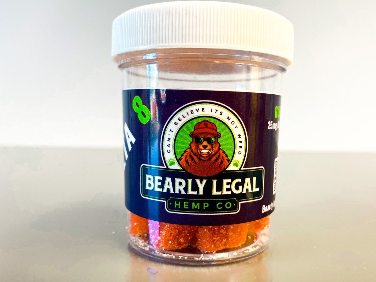 Bearly Legal Hemp Delta 8 THC 25mg Gummies (300mg D8) - 12 pack - Strawberry