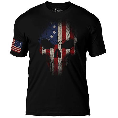 Betsy Ross Flag Skull 7.62 Design Premium Men&#39;s T-Shirt