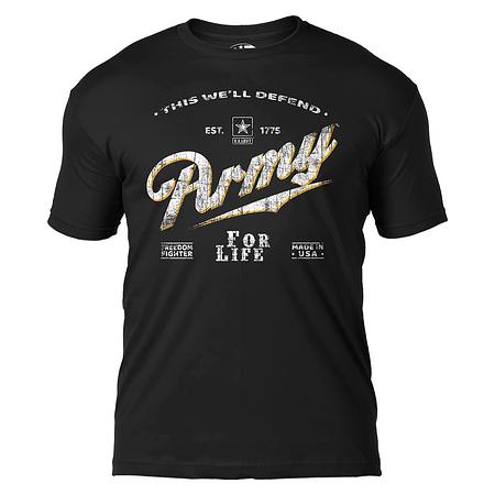 U.S. Army For Life Black Ink Design Men&#39;s T-Shirt