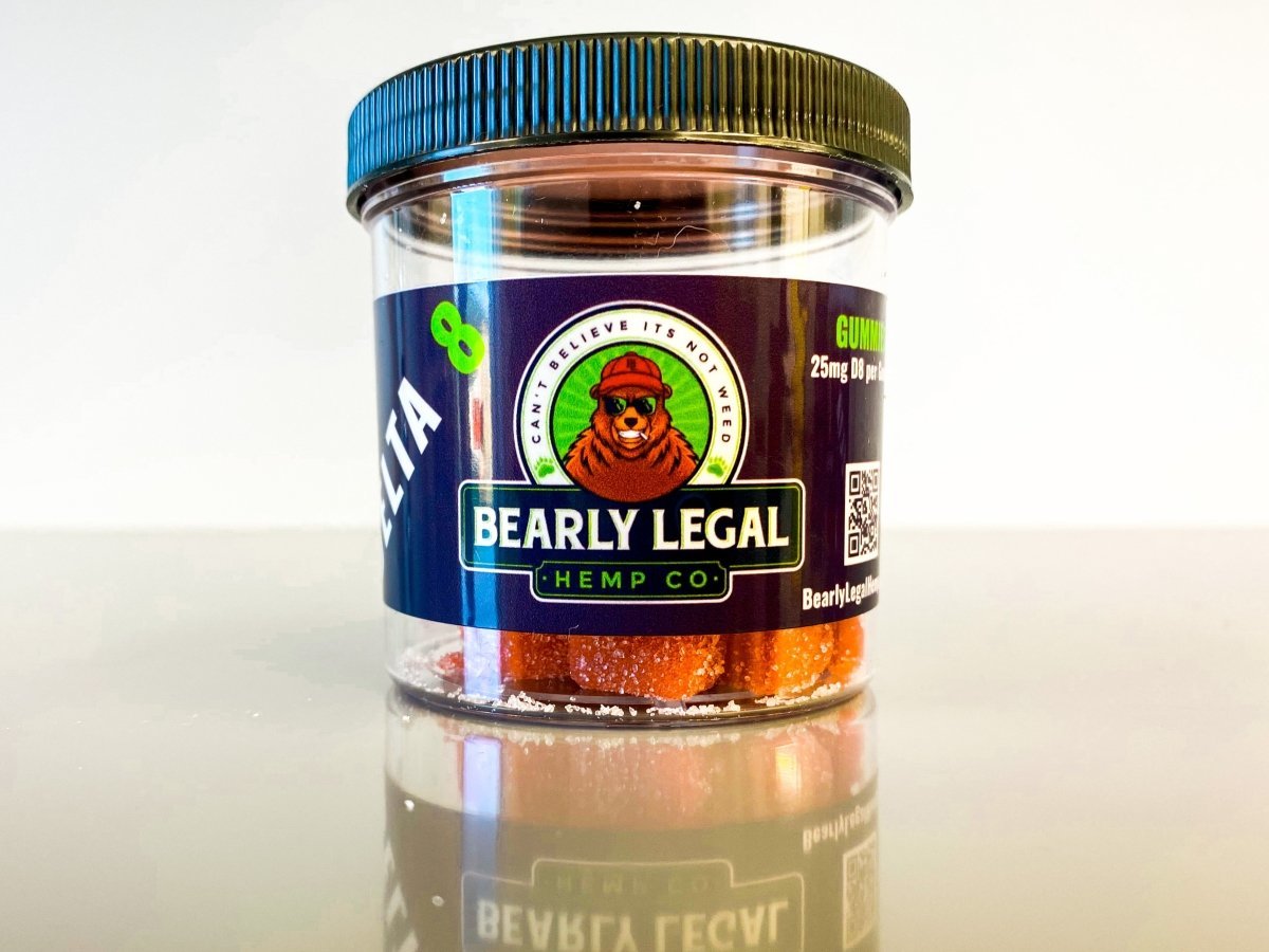 Bearly Legal Hemp Delta 8 THC 25mg Gummies (600mg D8) - 24 pack - Strawberry