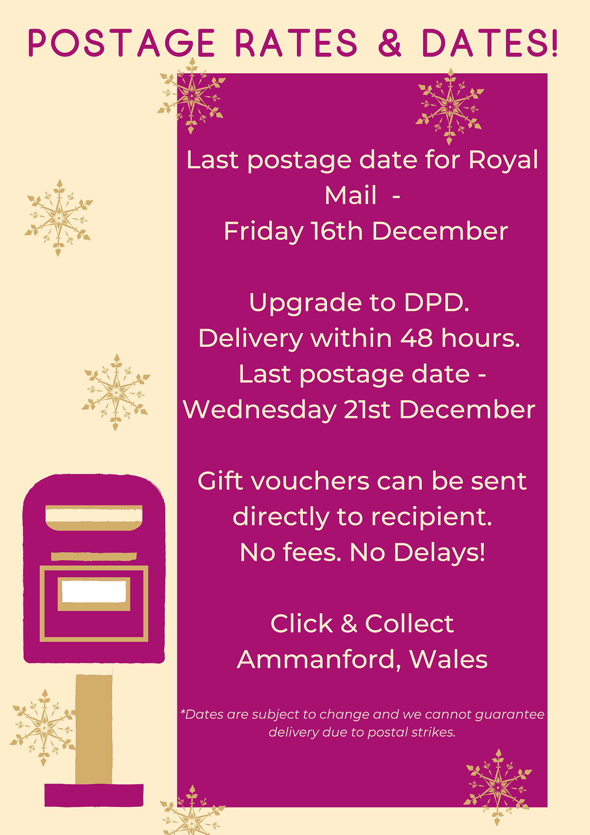 📮 Last postage dates and last offers 🎄🤶🎁 Ole Hair