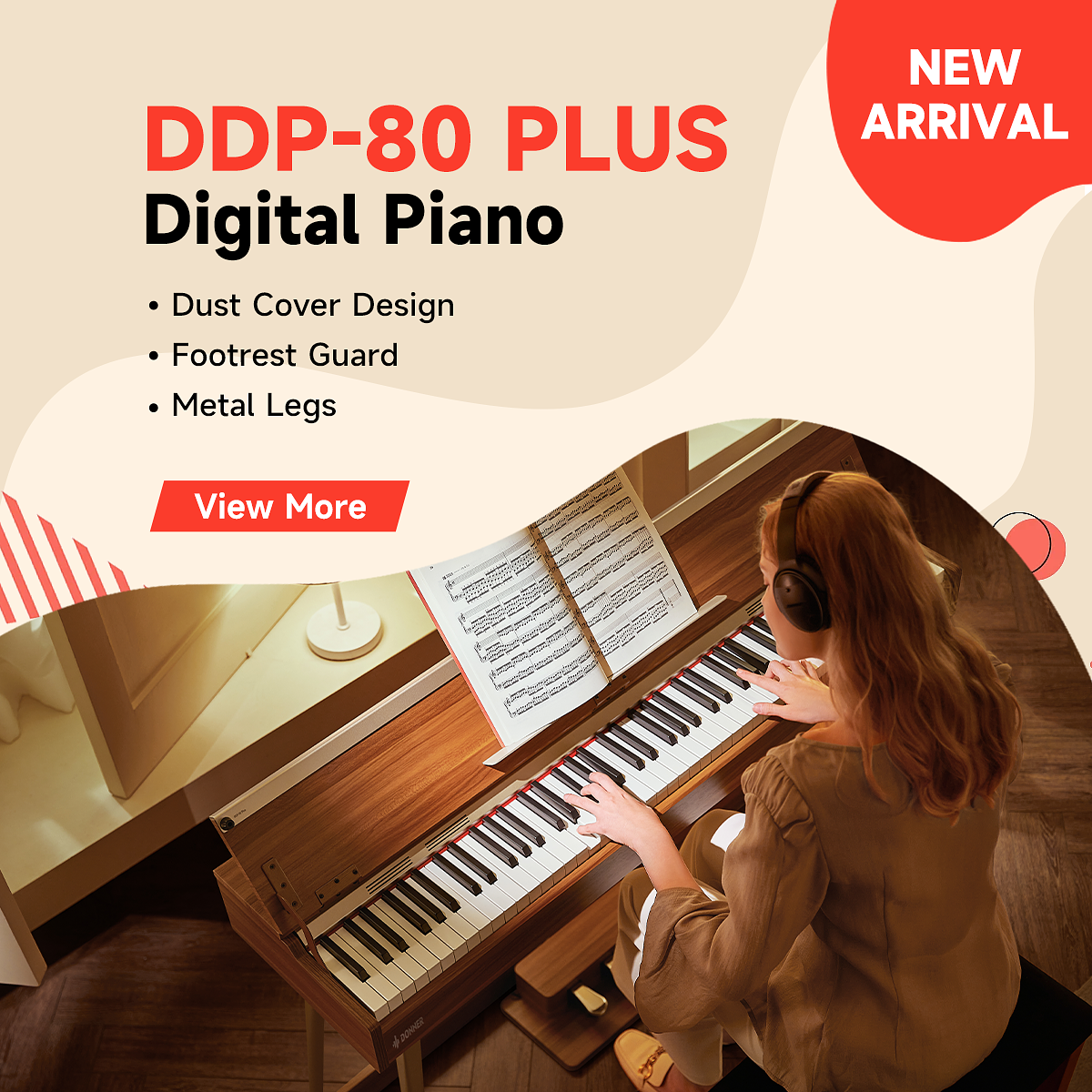 Donner DDP-80 Digital Piano 88 Key Weighted Keyboard