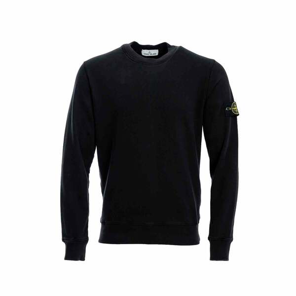 Stone Island Brushed Cotton Fleece Sweatshirt in Black 63020
