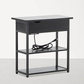 Furniwell 3-Tier Flip Top End Table with USB Ports and Bulit-in Outlets