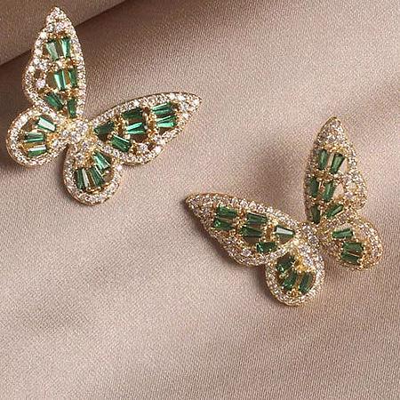 Butterfly Earrings - Green