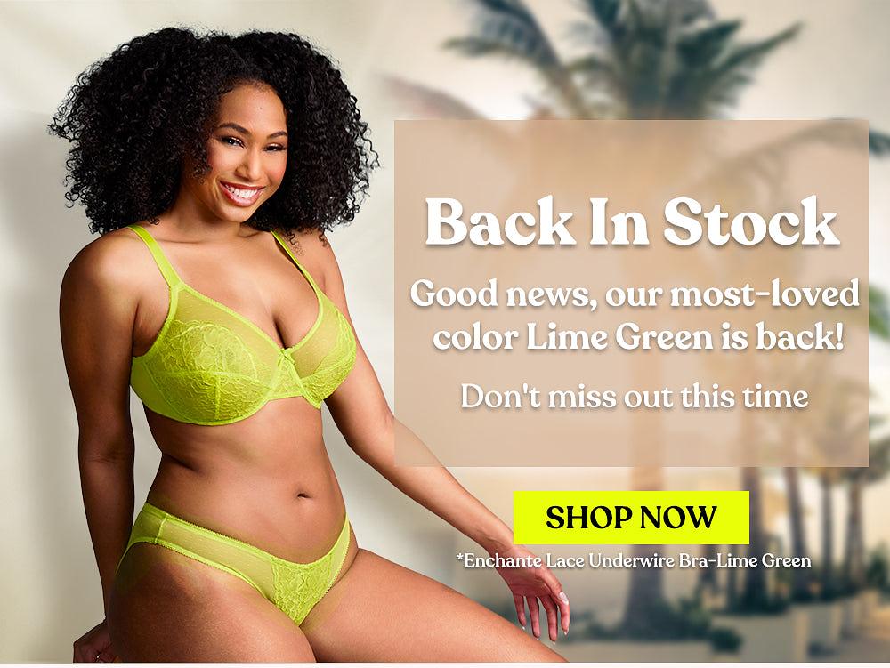 Back In Stock: Lime Green Enchante Lace Bra - Hsia