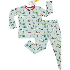 Reindeer Two Piece Kids Bamboo Pajama Set