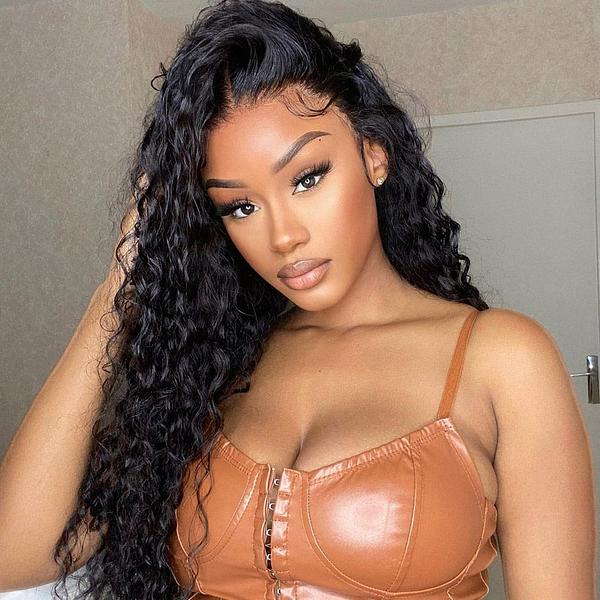 {Super Deal } Water Wave 4x4 Transparent Lace Closure Wigs (No Code Available)
