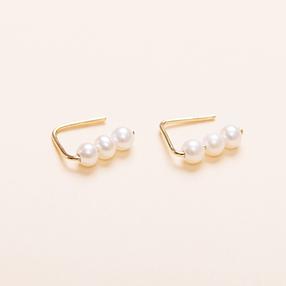 Pearl Stud Earrings [10K Solid Gold]