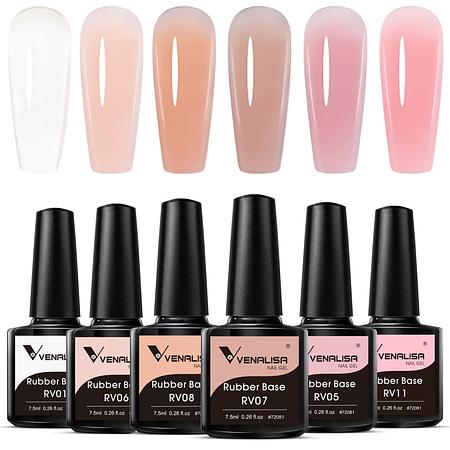 Rubber Base- 6 Colors Gel Polish Set