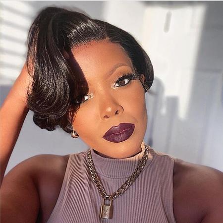 Pixie Cut Curly WaveHuman Hair Wigs PrePlucked Wig Cardi B Style Remy Brazilian Hair Glueless Short Bob Wigs