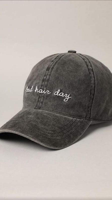 Bad Hair Day Baseball Cap - Black