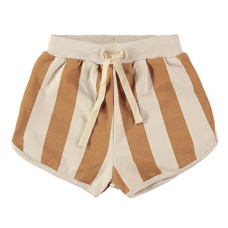 Babyclic Wide Stripe Kids Organic Cotton Shorts | cream/clay