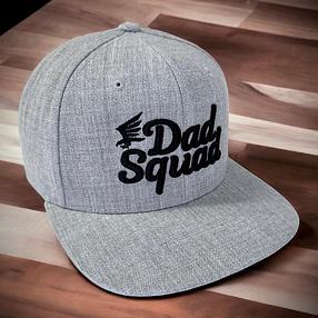 Dad Squad Flat Bill Cap - Heather Grey