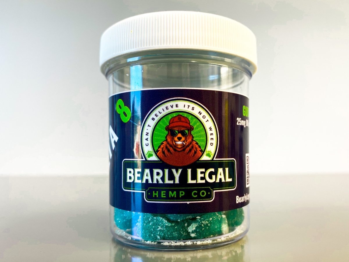 Bearly Legal Hemp Delta 8 THC 25mg Gummies (300mg D8) - 12 pack - Blueberry