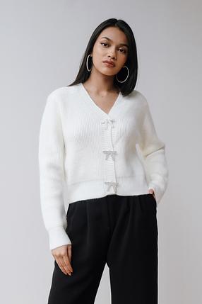 Bow Cardigan in White