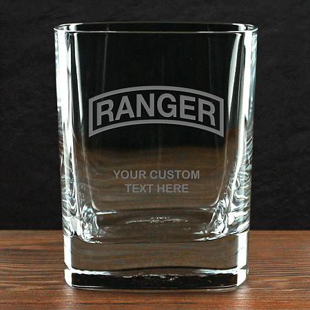 US Army &#39;Build Your Glass&#39; Personalized 11.5 oz. Square Double Old Fashioned Glass