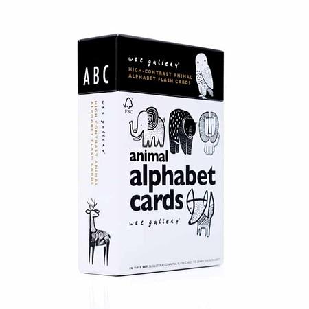 Wee Gallery Animal Alphabet Cards | Black &amp; White