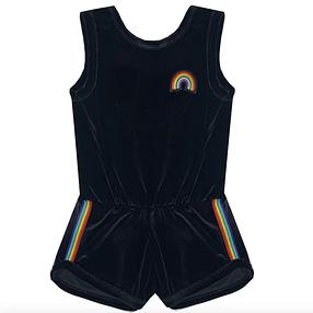 Rainbow Velvet Kids Tank Romper