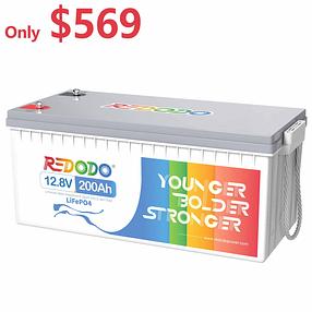 Only $569Redodo 12V 200Ah LiFePO4 Battery | 2.56kWh &amp; 1.28kW