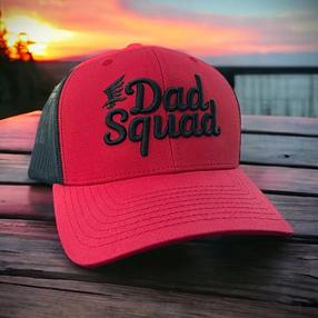 Dad Squad Mid Rise Trucker Cap - Red